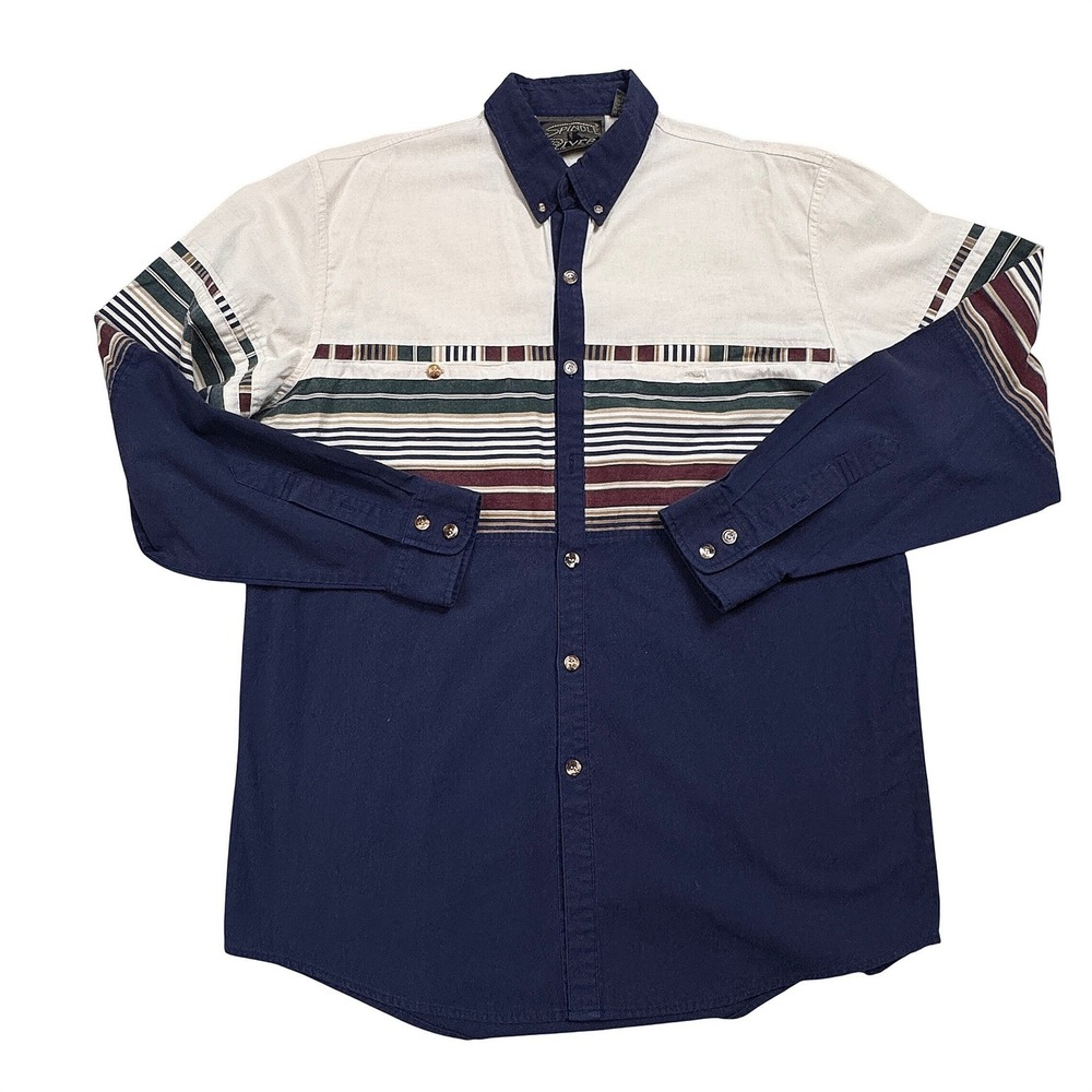 Vintage Spindle River Classics Mens Size Large 90's Country Long Sleeve‎